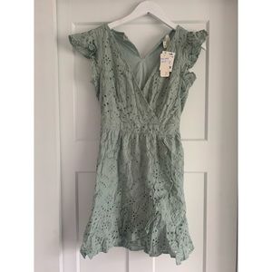 Mint Lace Mini Dress